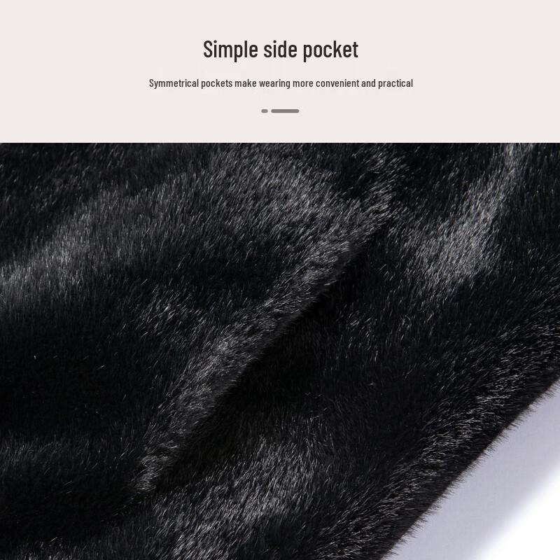 MONTAGUT Men's Hooded Sheepskin Faux Mink Lined Jacket