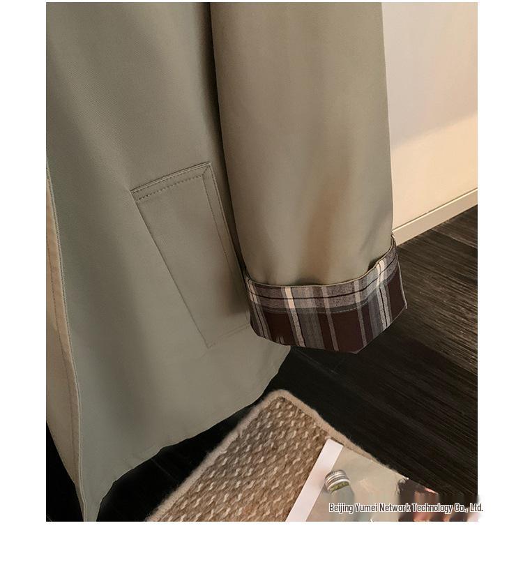 2025 Autumn Women's Petite British Style Short Trench Coat with Stand-Up Collar