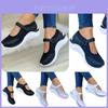 Summer Round Toe Thick Bottom Magic Sticker Knitted Mesh Casual Women's Shoes