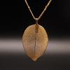 Rz-618 European American Cross-Border Fashionable Women's Real Leaf Necklace Simple Cut Sweater Figaro Chain Stainless Steel