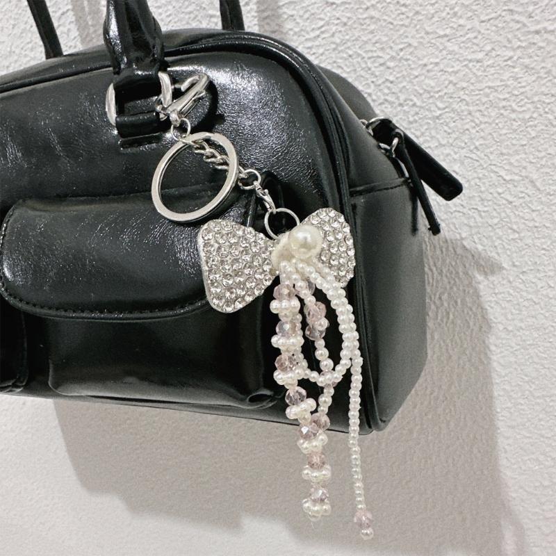 Elegant Phone Charm Chain with Bowknot Designs Versatile Sturdy Acrylics Charm Pendant for Women Ladies Daily Use