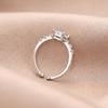 Big Rectangle Zirconia Charm Cuff Rings For Women Gold Sliver Color Copper Adjustable Finger Accessory