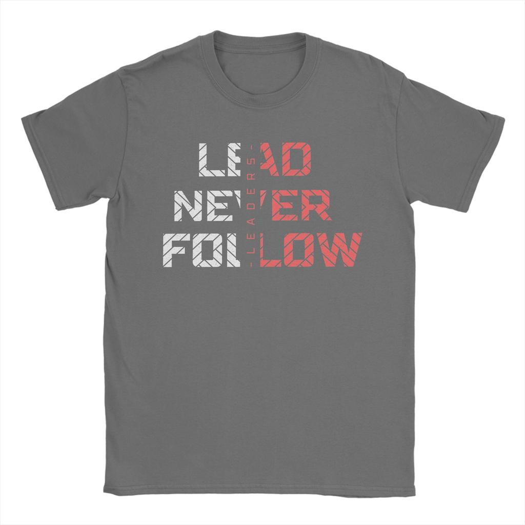 leader never follow leaders TShirts Men  Creative Pure Cotton Tee Shirt Crewneck Short Sleeve T Shirt Plus Size Tops