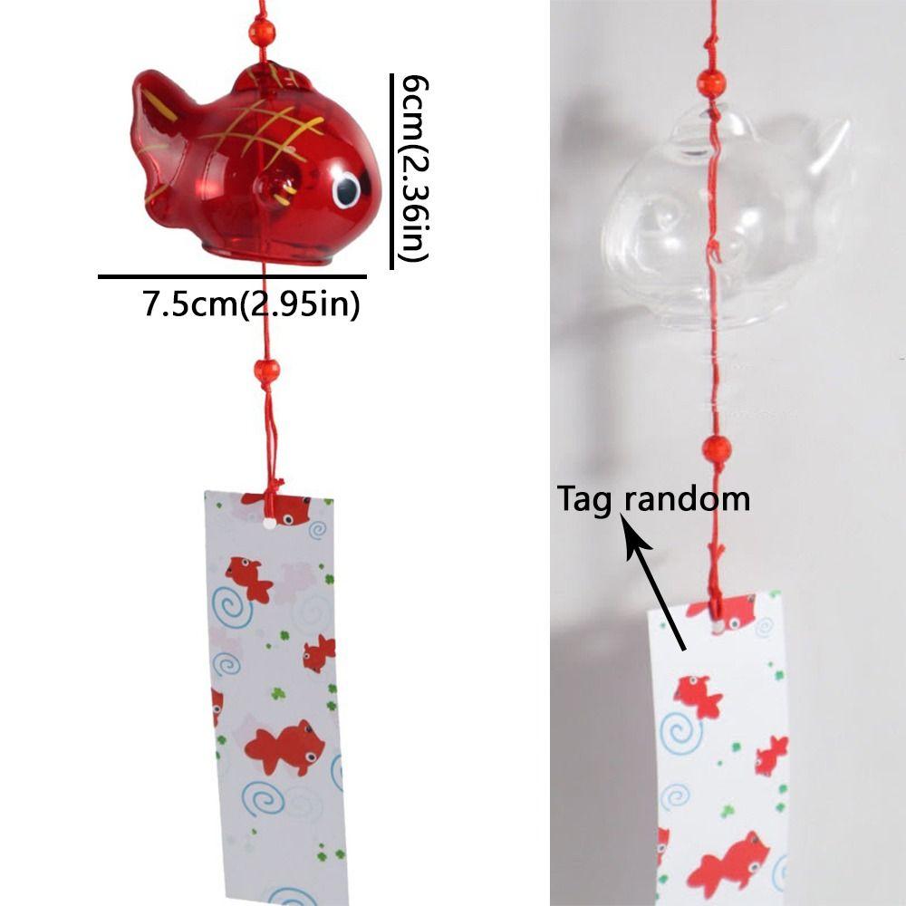 Japansk Stil Guldfisk Vindspel Handmålad Liten Gyllene Fisk Hänge Utomhus Trädgård