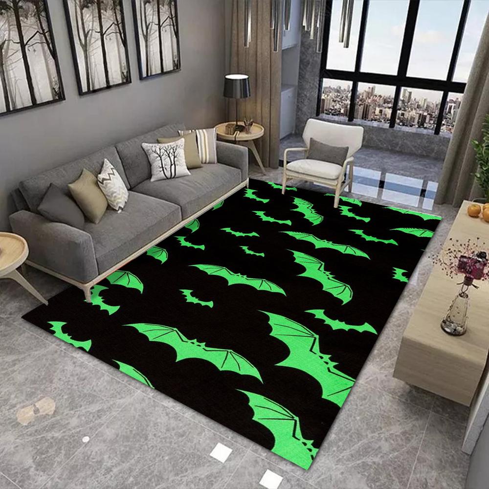 Halloween Bat Print Carpet for Living Room Decoration Home Large Area Rugs Decor Soft Bedroom Lounge Floor Mat