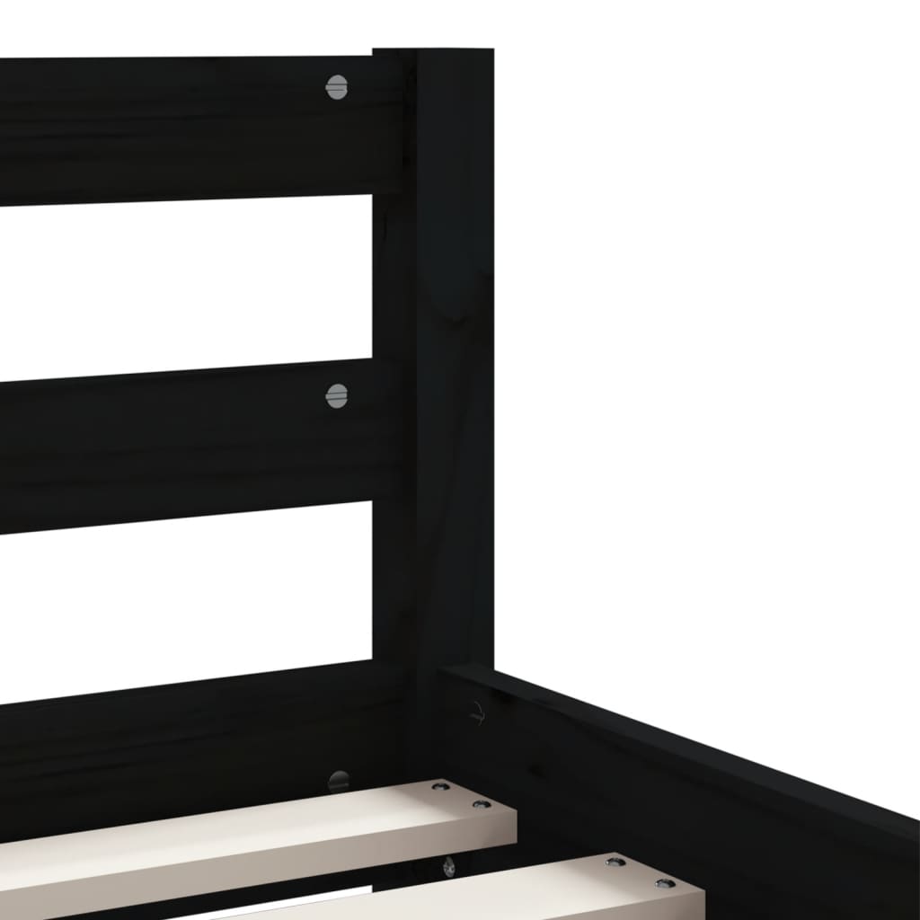 Children s Bed with Drawers Black 90x200 cm Solid Pine Wood