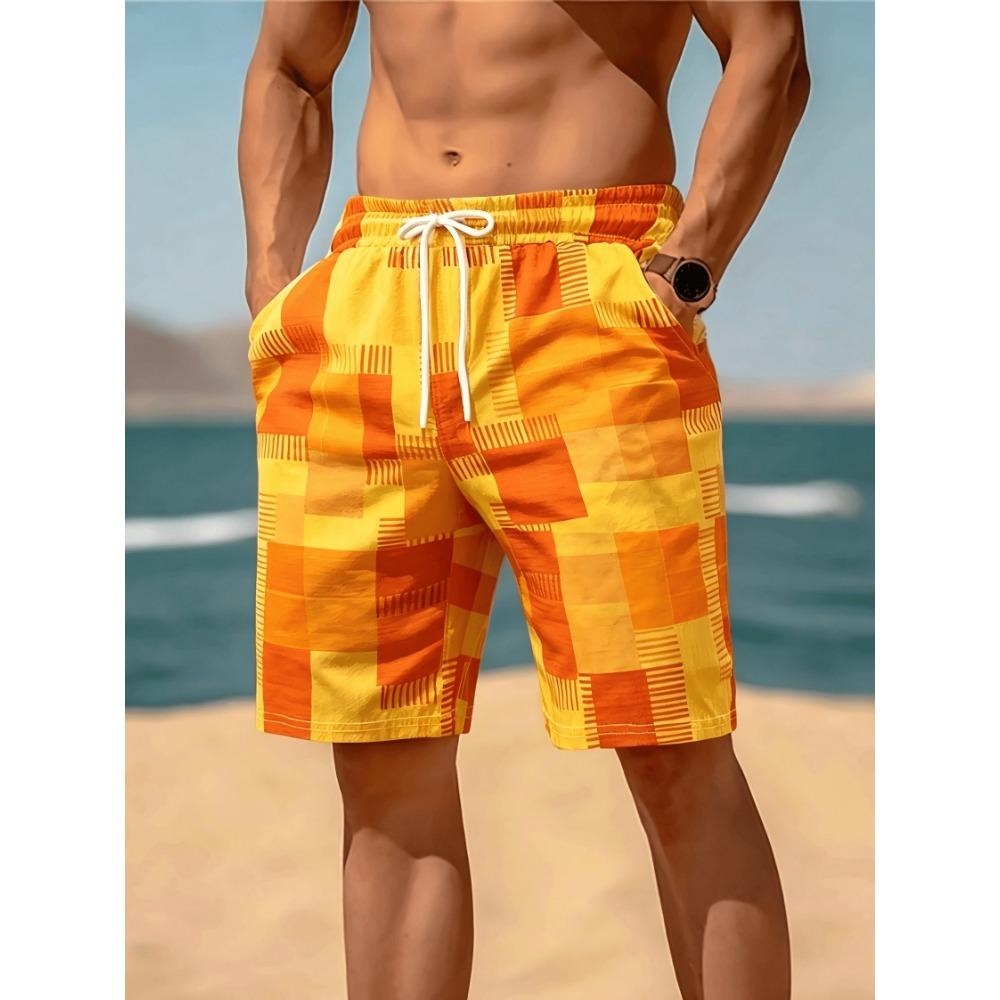 Large Men S Beach Shorts, Oversized Men S Shorts, Casual Breathable Polyester Fiber Beach Shorts with Pockets 2XL