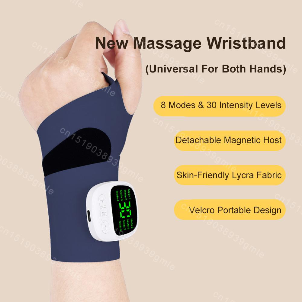 EMS Wrist Massager Home Hand Training Massager Portable Heating Massage Wristband Vibration Wrist Support Strap Relieve Fatigue