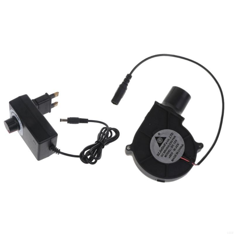 UK/EU Plug Outdoor Cooking BBQ Adjustable Speed Blower Portable Barbeque Air Blower for Barbecue Camping Hiking