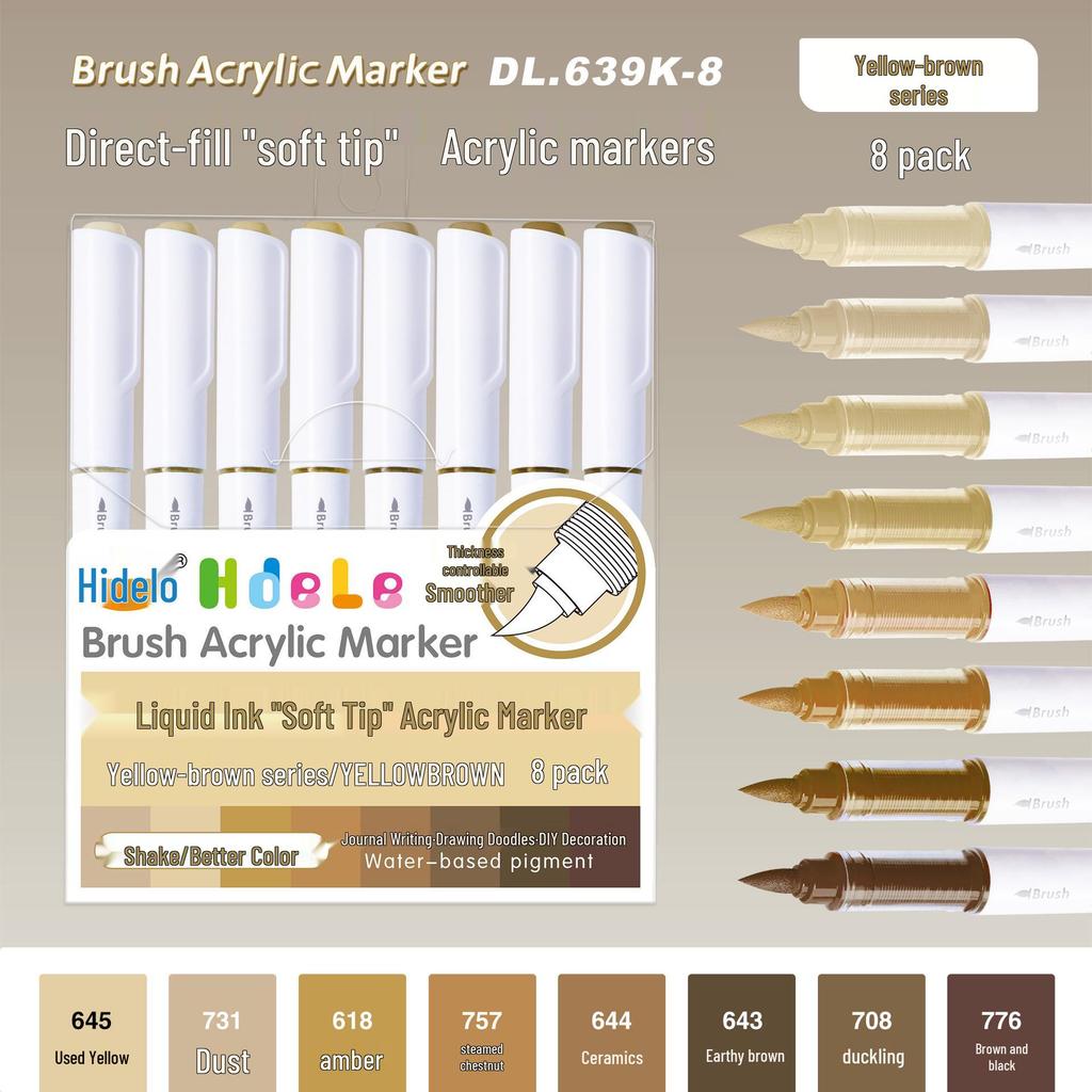 Huideler 639 Soft Tip Acrylic Marker Pen - 240 Colors for Student Art & Graffiti