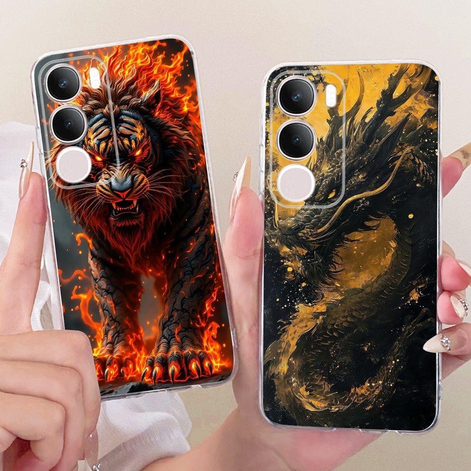 For Vivo Y19s Pro Cool Dragon Tiger Pattern Phone Case For Vivo Y19s Y 19S Pro V2419 Soft Silicone TPU Cases