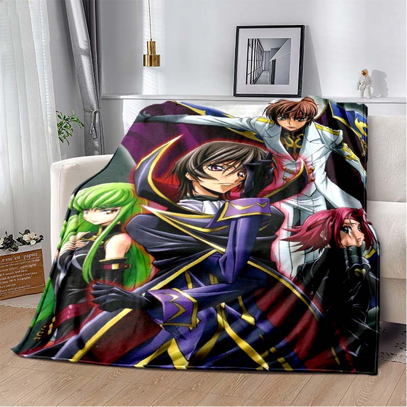 Code Geass Lelouch Anime Portrait Flannel Throw Blanket, Soft Warm Lightweight Blanket for Sofa Bed Home Decor