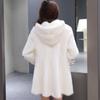 Winter Imitation Mink Coat Women's Hooded Imitation Mink Fur Long Imitation Fur Jacket Hooded