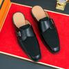 Fashion Suede Patchwork Fashionable Slippers Non Slip Men Comfortable Loafers Men's Casual Slip On Flats Soft Large Size Leather Shoes