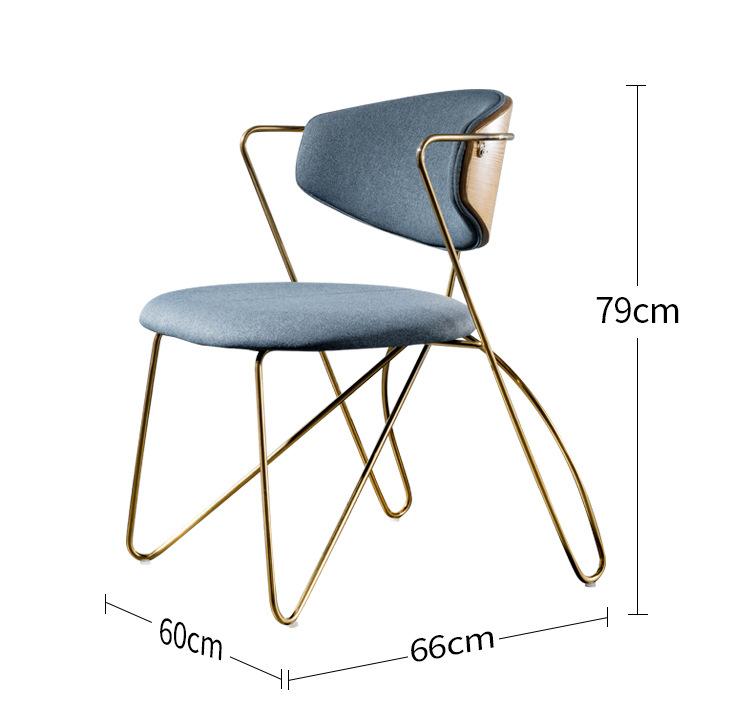 Nordic Dining Chair Kitchen Furniture Luxury Armchair Dining Chairs Industrial Restaurant Dessert Milk Tea Shop Lounge Chair
