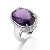 Elegant Egg-Shaped Women's Ring with Imitation Amethyst Cubic Zirconia