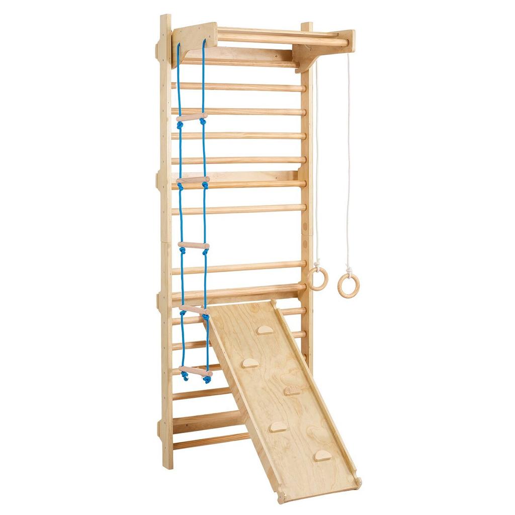 Schwedische Sprossenwand Kletterwand 5 in 1 Holz Indoor Spielplatz Kletterspielzeug