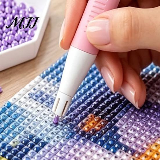 Picker Rotondo con Diamante Finto, Dispenser Automatico di Perline a Penna, Penna per Artigianato Fai-da-te Senza Cera per Diamanti, Strumento per Diamanti Artigianali, Ergonomico per Hobby