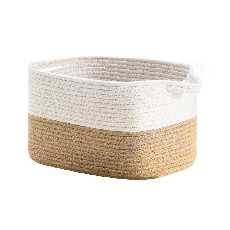 Cotton Rope Woven Storage Basket - Large Capacity for Laundry & Toys