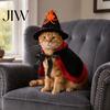 Pet Costume for Running Dogs 1 Set Halloween Cat Witch Costume, Black Cape And Wizard Hat, Moon Small Dog Outfit Star Cloak Pointed Hat