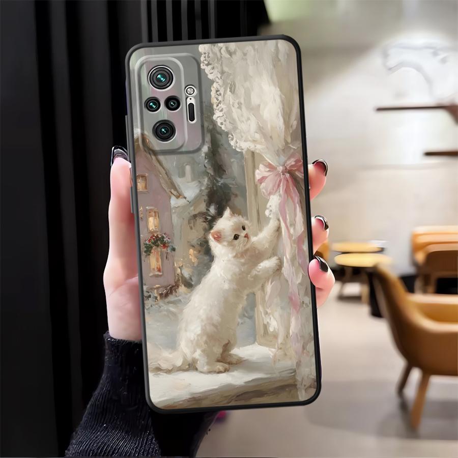 Cartoon Cute Cat Case for Xiaomi Redmi Note 14 12 11 9 8 7 A1 12C 13C A4 A5 K80 10 A3 14C 13 Pro Plus Phone Cover K40 A1 A2