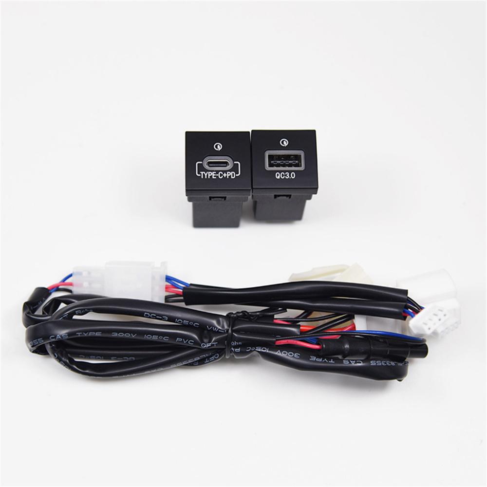 PD Type C USB Port Car Fast Charger Socket QC3.0+PD Socket For VW Golf GTI