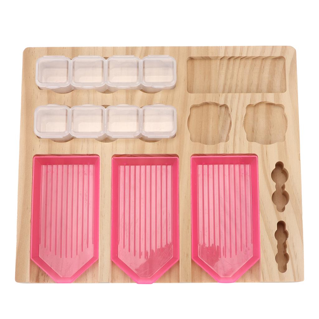 Rhinestone Tray Short Pink Crystal Plate DIY HandMade Storage Rack Combination Set