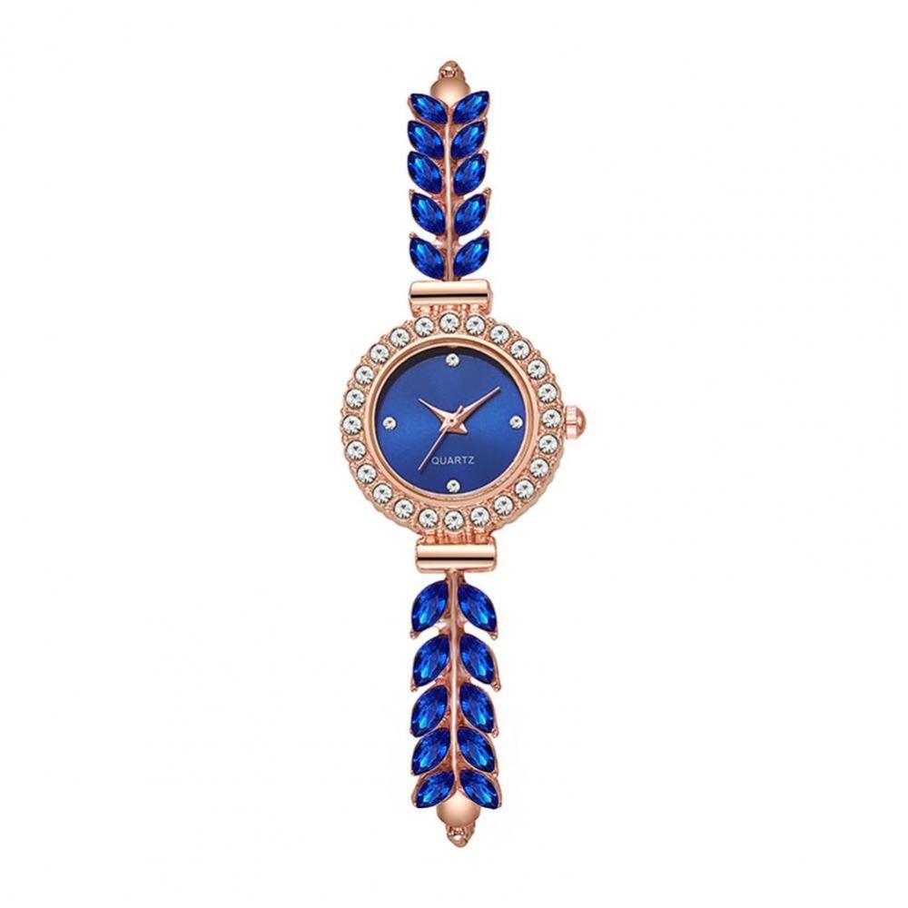 Slim Strap Women Quartz Watch Round Dial Rhinestone Watch Ladies Quartz Watch Casual Wear синий