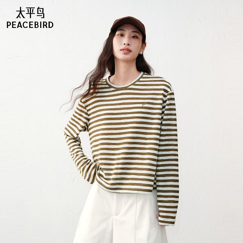 PEACEBIRD Women s Striped Long Sleeve T-Shirt S