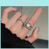 Unique Fashionable Moonstone Ring For Women In Elegant Geometric Style Adjustable Size