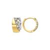 Earrings - LUXENTER - Africa Moda - 18k Gold Finish - White Zircon - Stud 11x8.5 Mm
