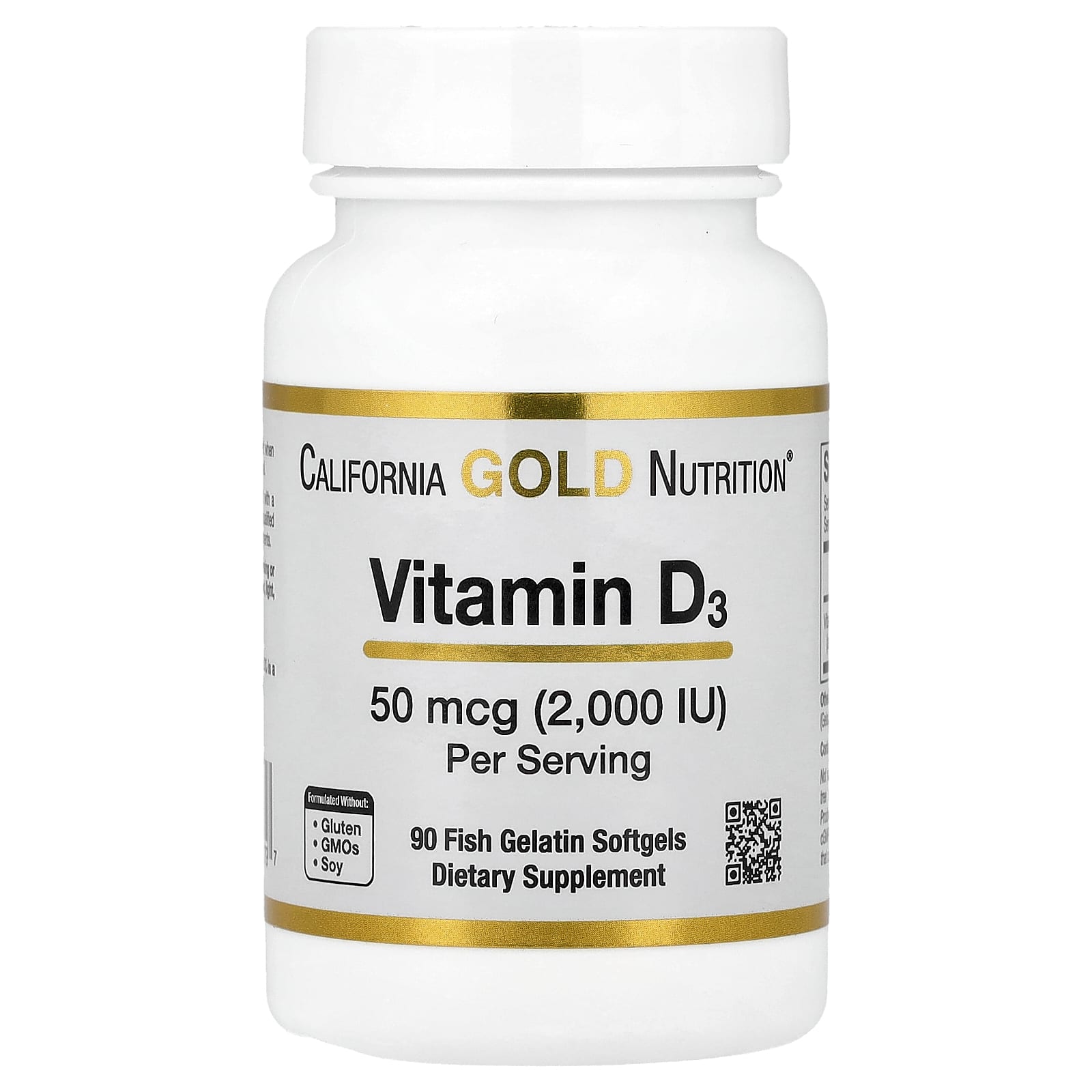

Vitamin D3, 50Mcg (2,000Iu), Fish Gelatin Softgels, 90 Tablets