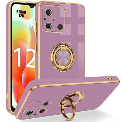 Case for Xiaomi Redmi 12C - E.F.CONNECTION - Purple - TPU - Rotating Ring Stand - Shockproof
