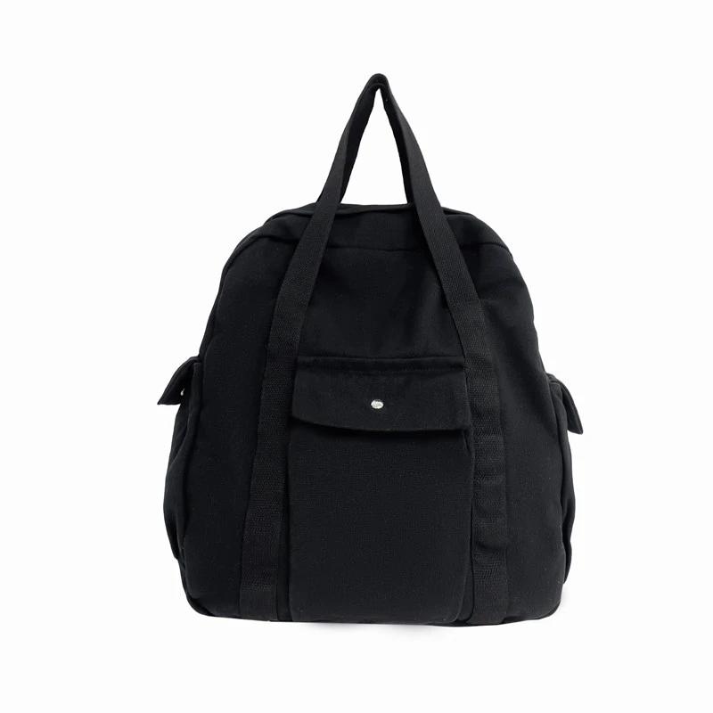 Leisure Sport Classic Style Retro Casual Backpacks Solid Zipper Canvas Durable Shoulder Bags for Unisex