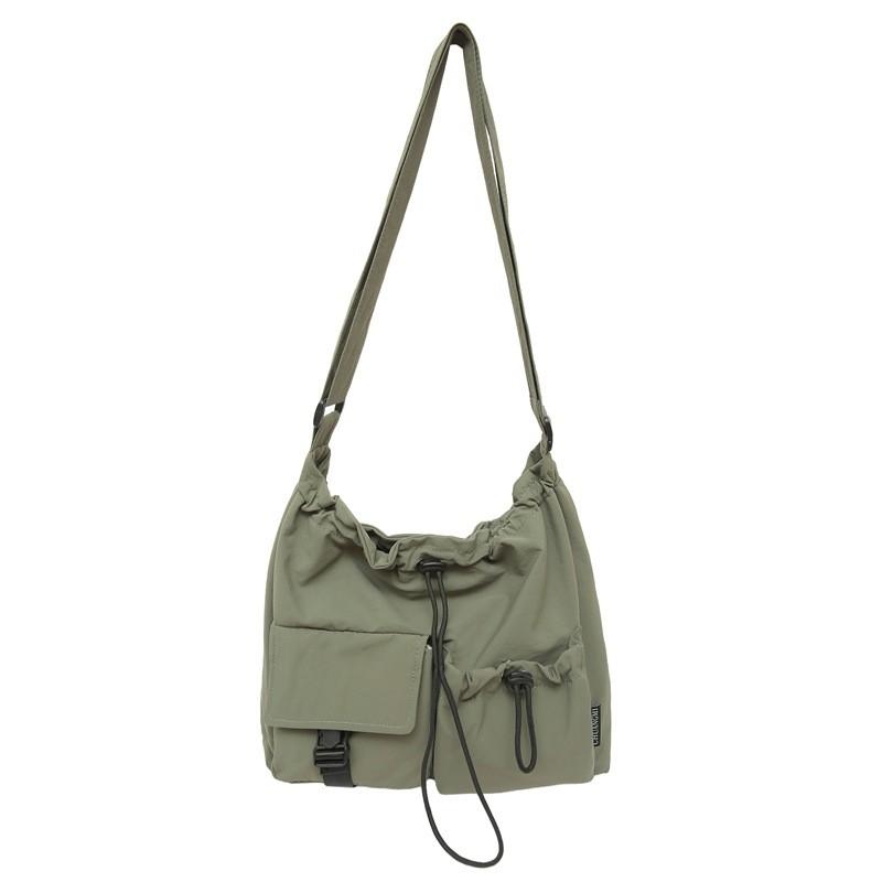 Unisex Nylon Shoulder Bag With Multiple Pockets For Daily Use And Outdoor Activities