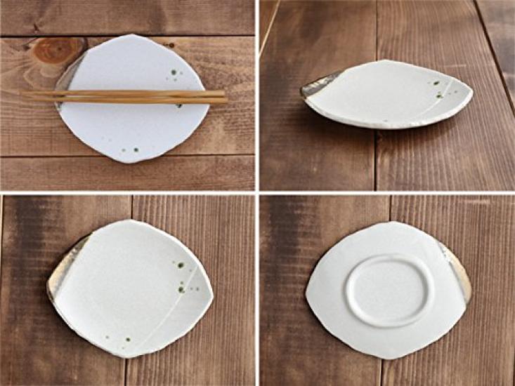 Tableware East Serving Plate 18cm Japanese Tableware Deformed Diamond Shape Gold Colored Oribe