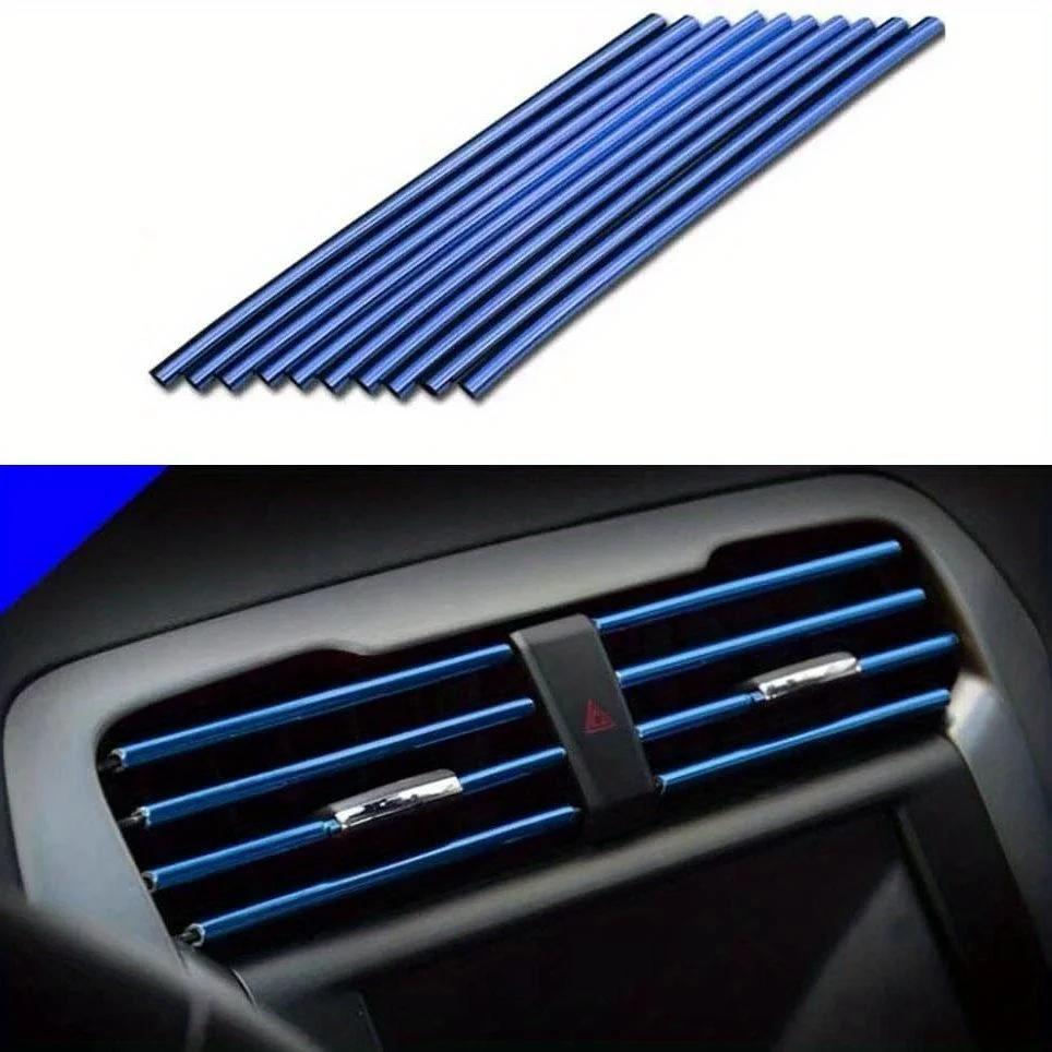 10Pcs Car Air Conditioner Decoration Strip for Vent Outlet, Universal Waterproof Bendable Air Vent Outlet Trim Decoration