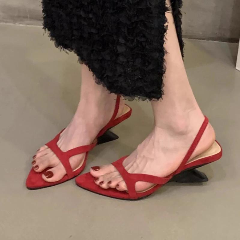 Elegant Mid Heels Women's Sandals Fashion Designer Women Shoes 2025 Sexy Summer Slippers Pumps Party Dress Sandalias De Mujer