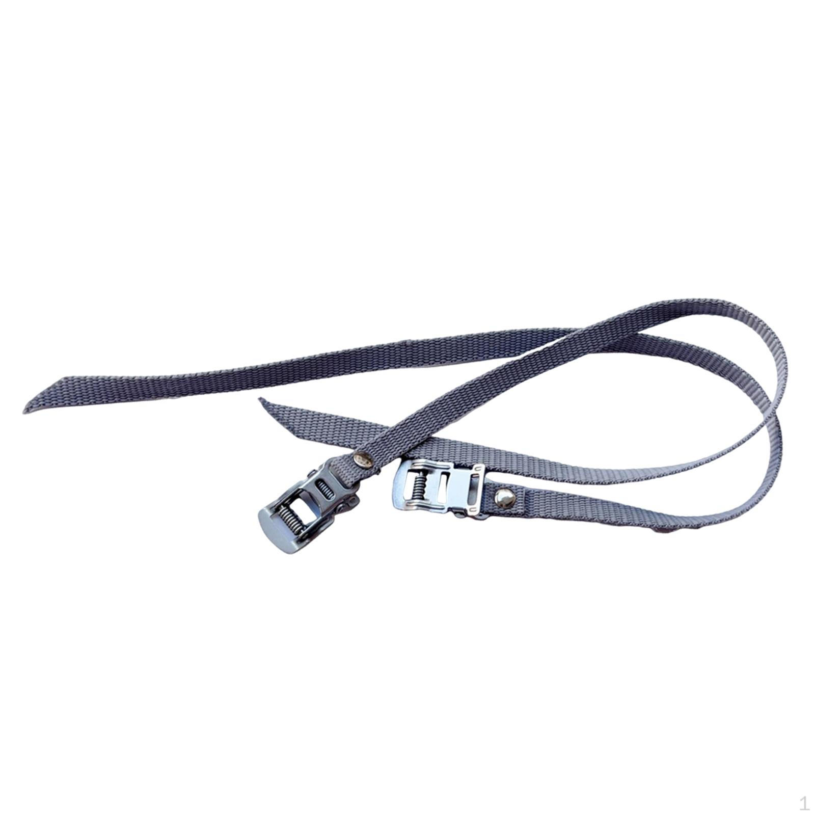 

2 Pieces Foot Pedal Straps Nylon Holders Adjustable for Excersise Multifunctional Sturdy Easily сірий