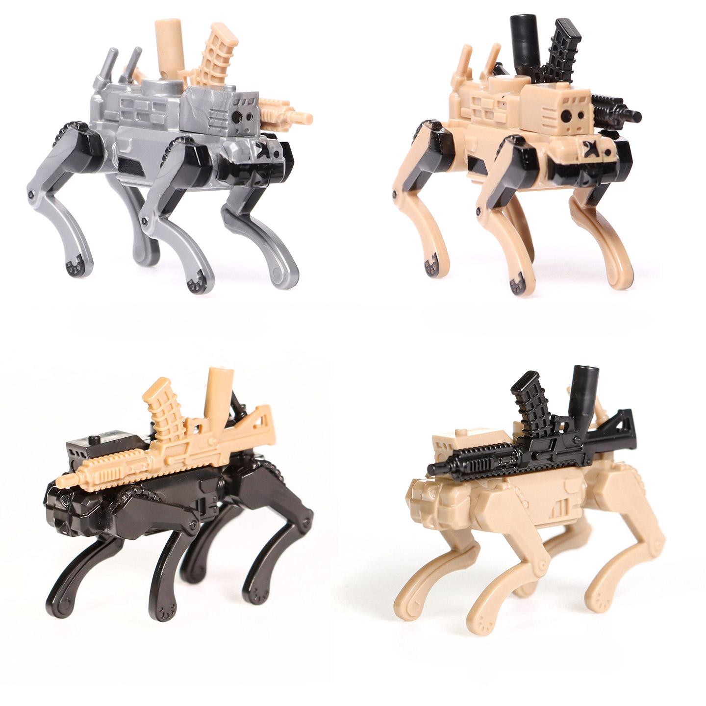 Activating Toys Moc Military Robot Dog & Attack Drone Building Kit Robot Dog With Weapons & Gear - Military Bricks Toy
