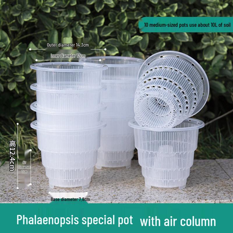 

Transparent Breathable Resin Flower Pot with Tray (10-Pack)