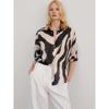 MD Women clothes Summer New Casual Zebra Pattern Print Thin Silk Long sleeve Shirts Female 05101818800