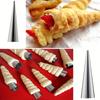 16Pcs Stainless Steel Cannoli Form Tubes Cream Roll Mold Diagonal Shaped Free Standing Cone Flower Mounted Mouth Cleaning Brush