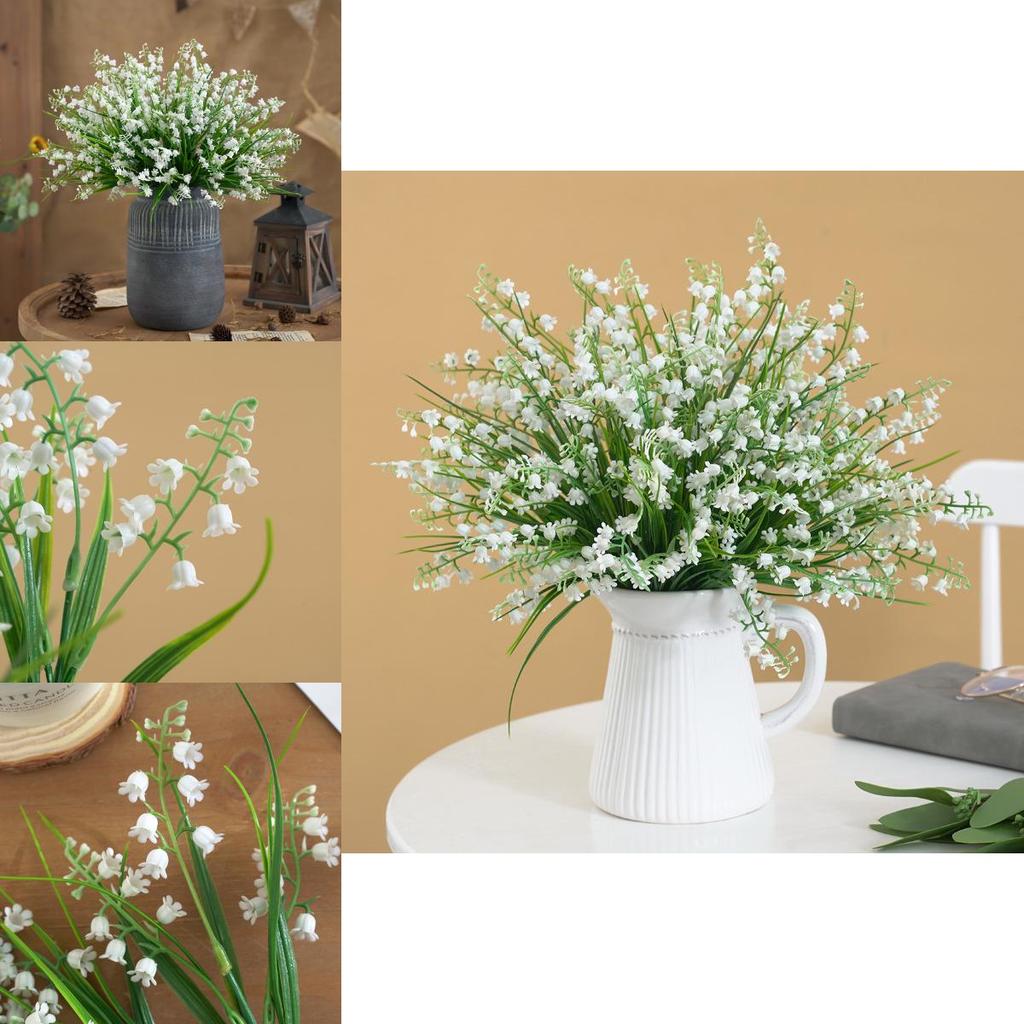 Convallaria Majalis Of The Valley Artificial Flowers Bouquet For Home Office Greenery
