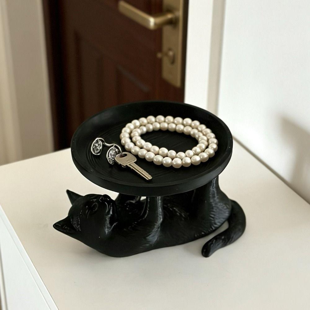 INS Jewelry Storage Tray Cat Shape Ring Holder Creative Mini Key Tray Key Organization