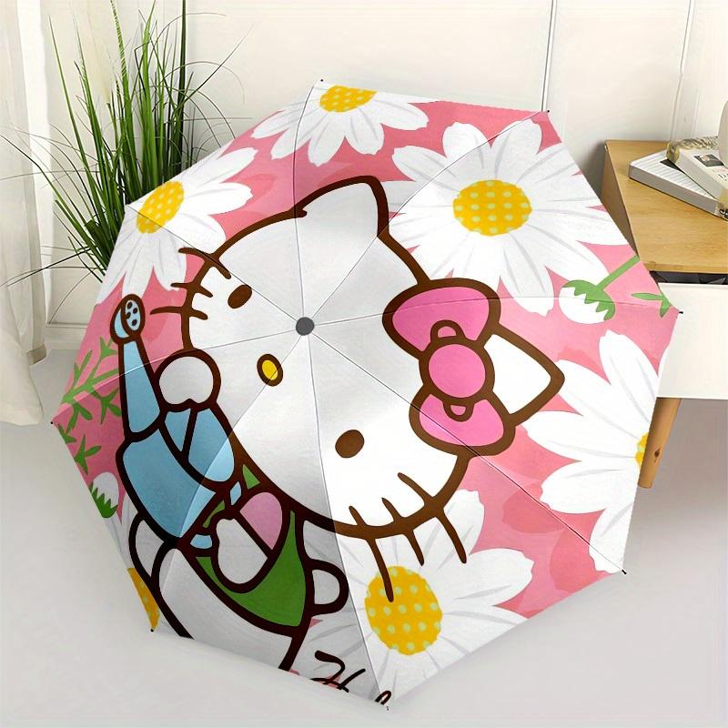 

1pc Hello Kitty Daisy Garden Umbrella with Plastic Handle,Suitable for All Seasons Home Travel Outdoor UmbrellaSanlio700