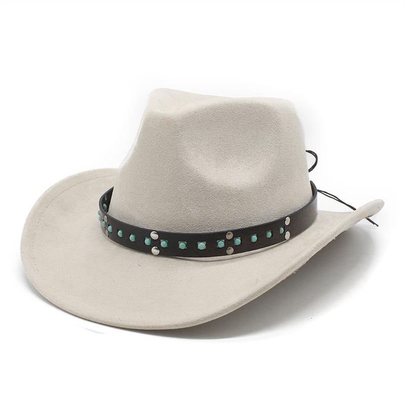 New suede denim hat western denim hat peach top denim top hat thickened for men and women
