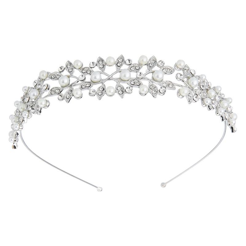 Korean Alloy Rhinestones Wedding Headband Crown Bride Photography Online Celebrity Daily Hair Accessories Pearl