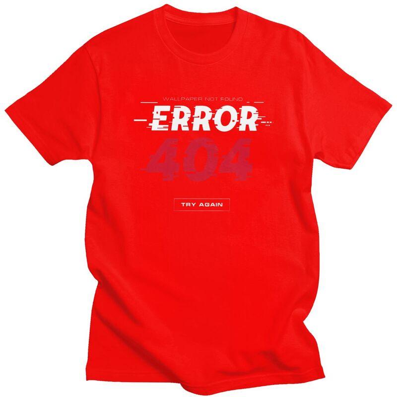 

Custom Trendy Error 404 Not Found T Shirt Men Short Sleeves Pure Cotton Tshirt Computer Geek Programmer Tee Tops Tshirts S