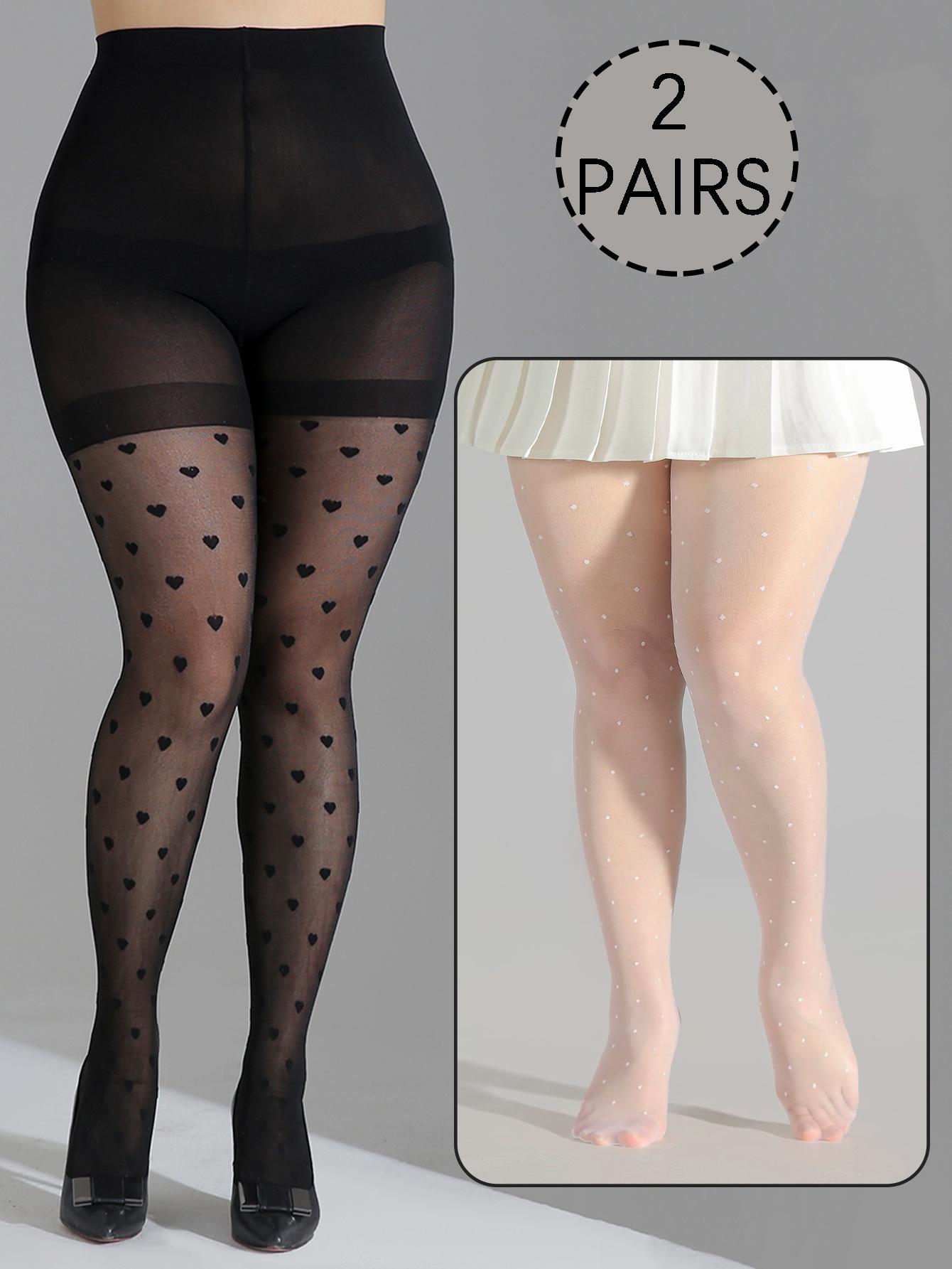 

2 Pairs Plus Size High Waist Pantyhose Ultra-Thin Nylon Stocking High Quality Designing For Ladys And Girls L-XL